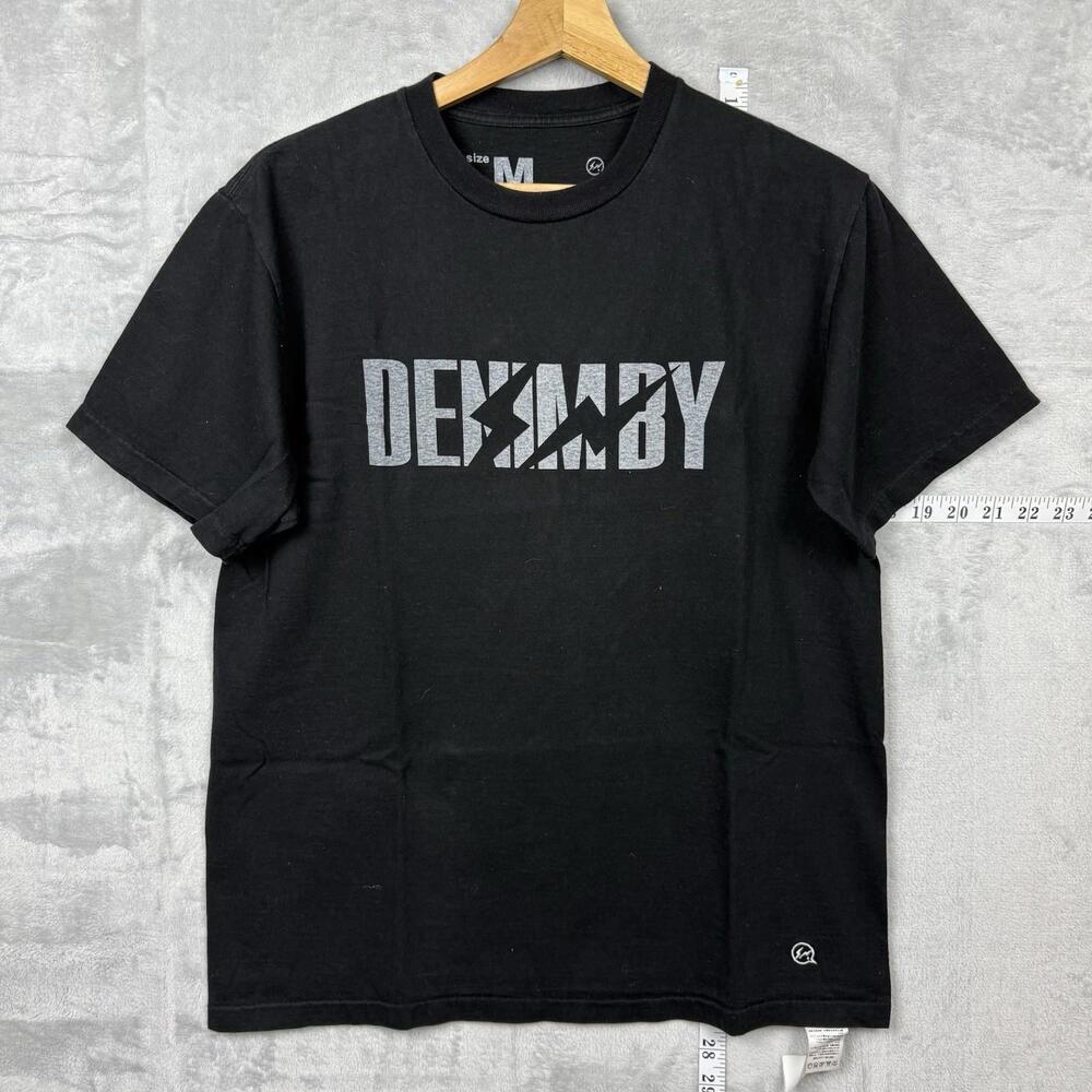DENIM BY Vanquish & Fragment T-Shirt Size M Black Graphic Tee Made in Japan Y2K